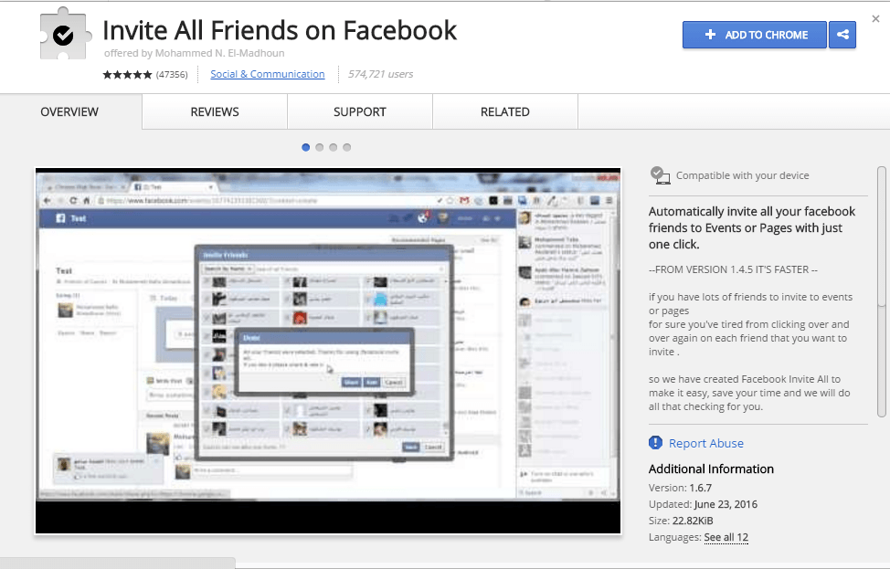 facebook friends mapper extension install